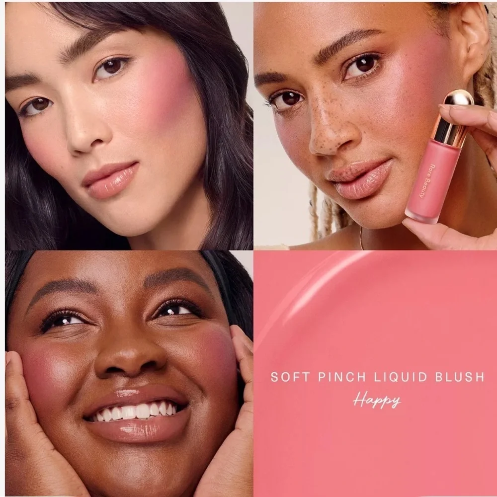 NEW Rare Beauty Soft Pinch Liquid Blush Dewy Finish in Happy Cool Pink Color